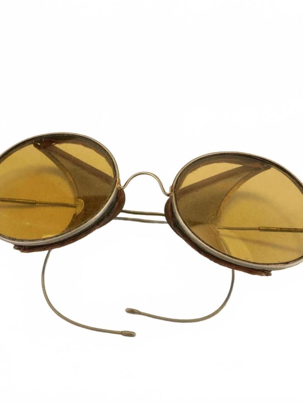 Motorcycle Goggles Vintage Driving Glasses Amber Glass
